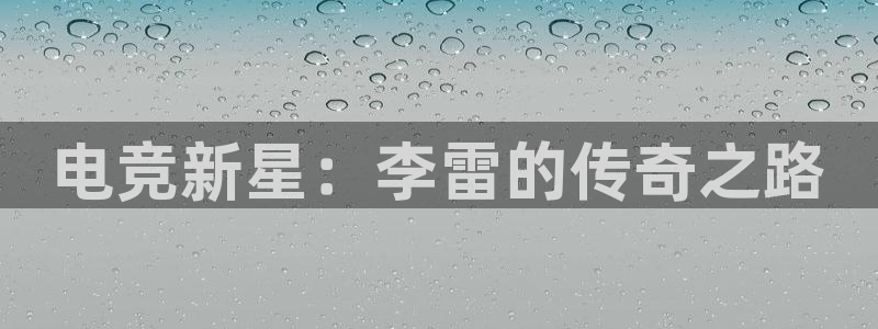 南宫电竞网：电竞新星：李雷的传奇之路